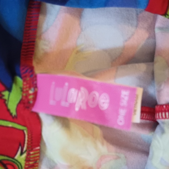 Lularoe Blue Red Green Kermit The Frog Leggings OS - Picture 3 of 7